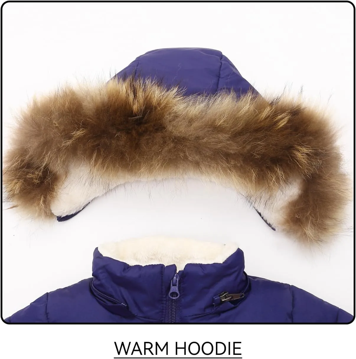 Boys Winter Coat Waterproof Fleece Jackets Hooded Outerwear Snow Thicken Clothes