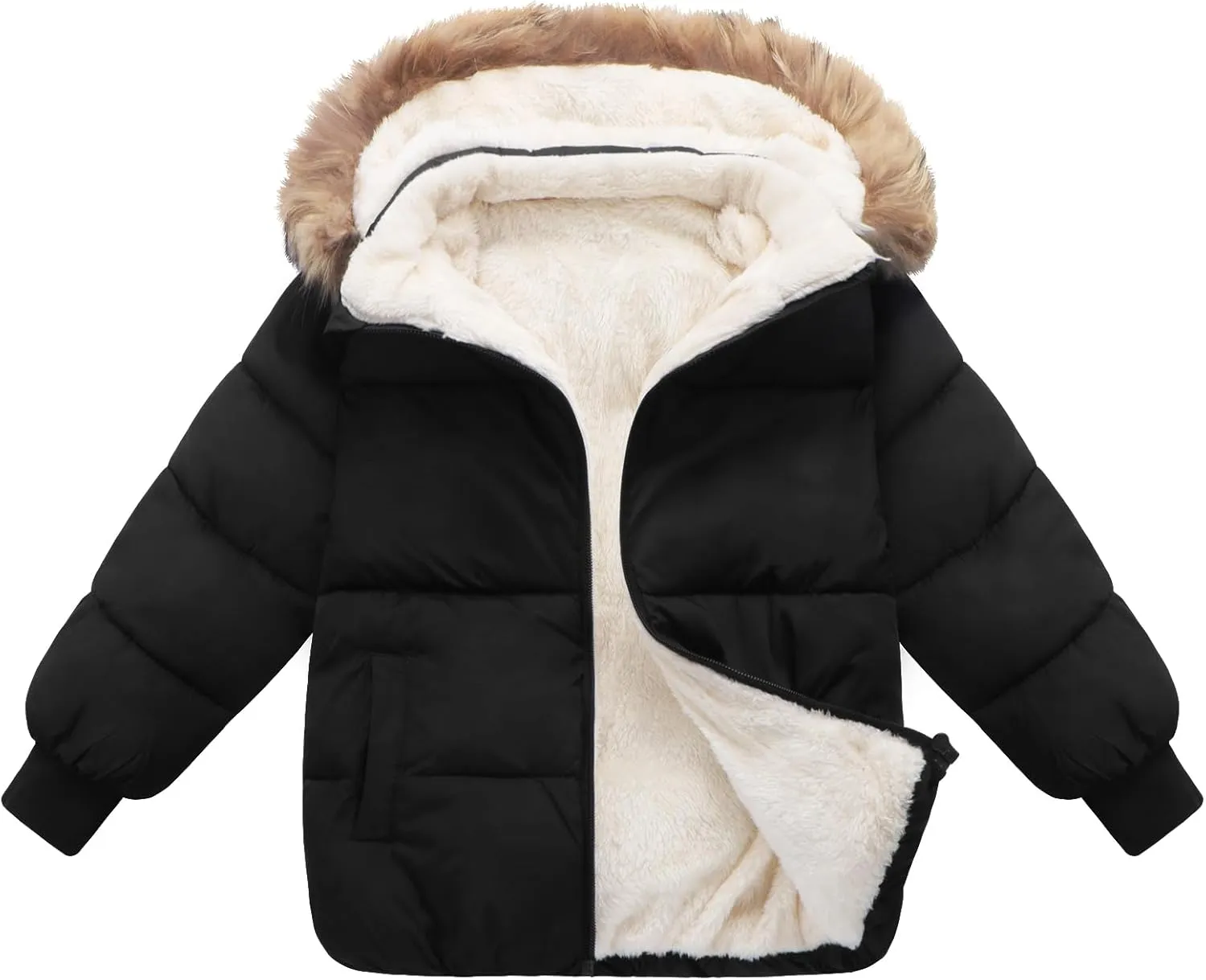 Boys Winter Coat Waterproof Fleece Jackets Hooded Outerwear Snow Thicken Clothes