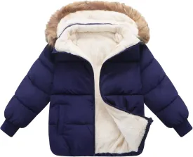 Boys Winter Coat Waterproof Fleece Jackets Hooded Outerwear Snow Thicken Clothes