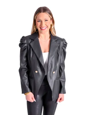 Bradshaw Blazer - Black Vegan Leather