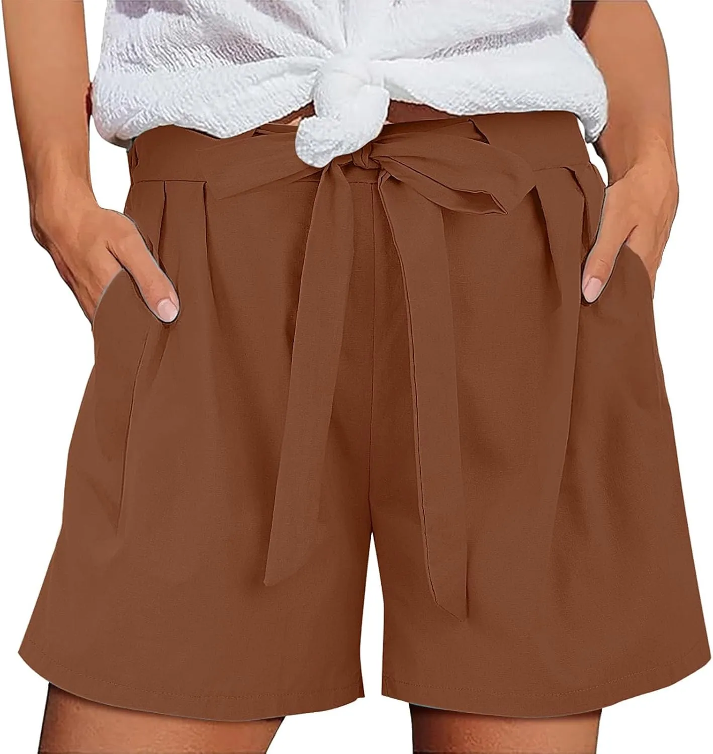 Casual Shorts for Women with Multi-Pockets Lightweight Drawstrings Summer Shorts 501 Shorts
