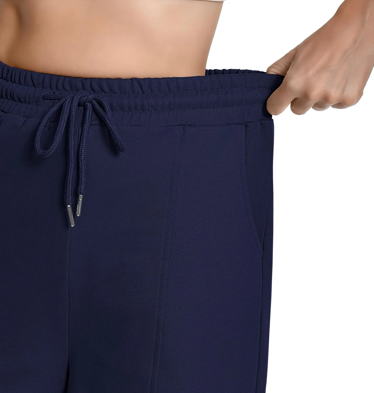 Cotton High Waisted Sweat Drawstring Casual Shorts with Pockets Summer Shorts Women