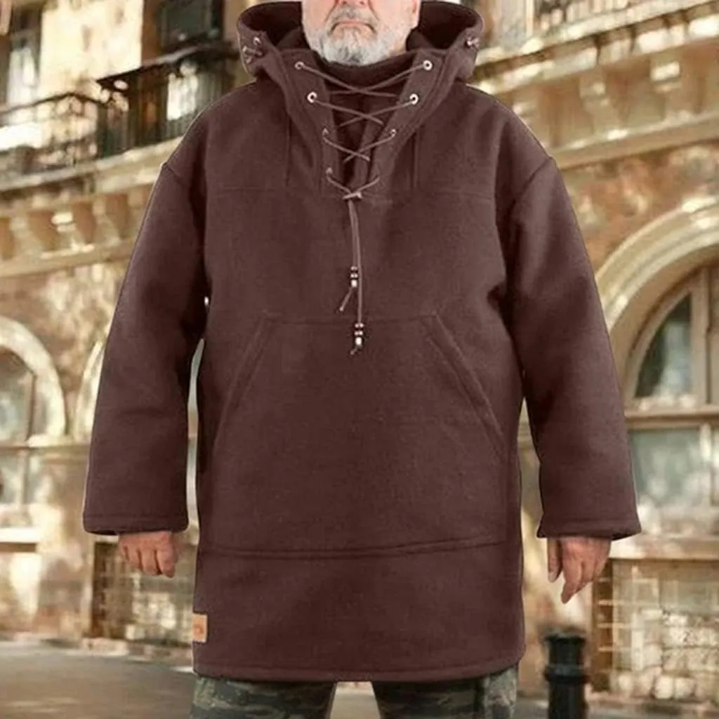 Cydmoty Men's Wool Heavy Coat, Winter Men's Leisure Jacket, Hooded Sweatshirt S-5XL