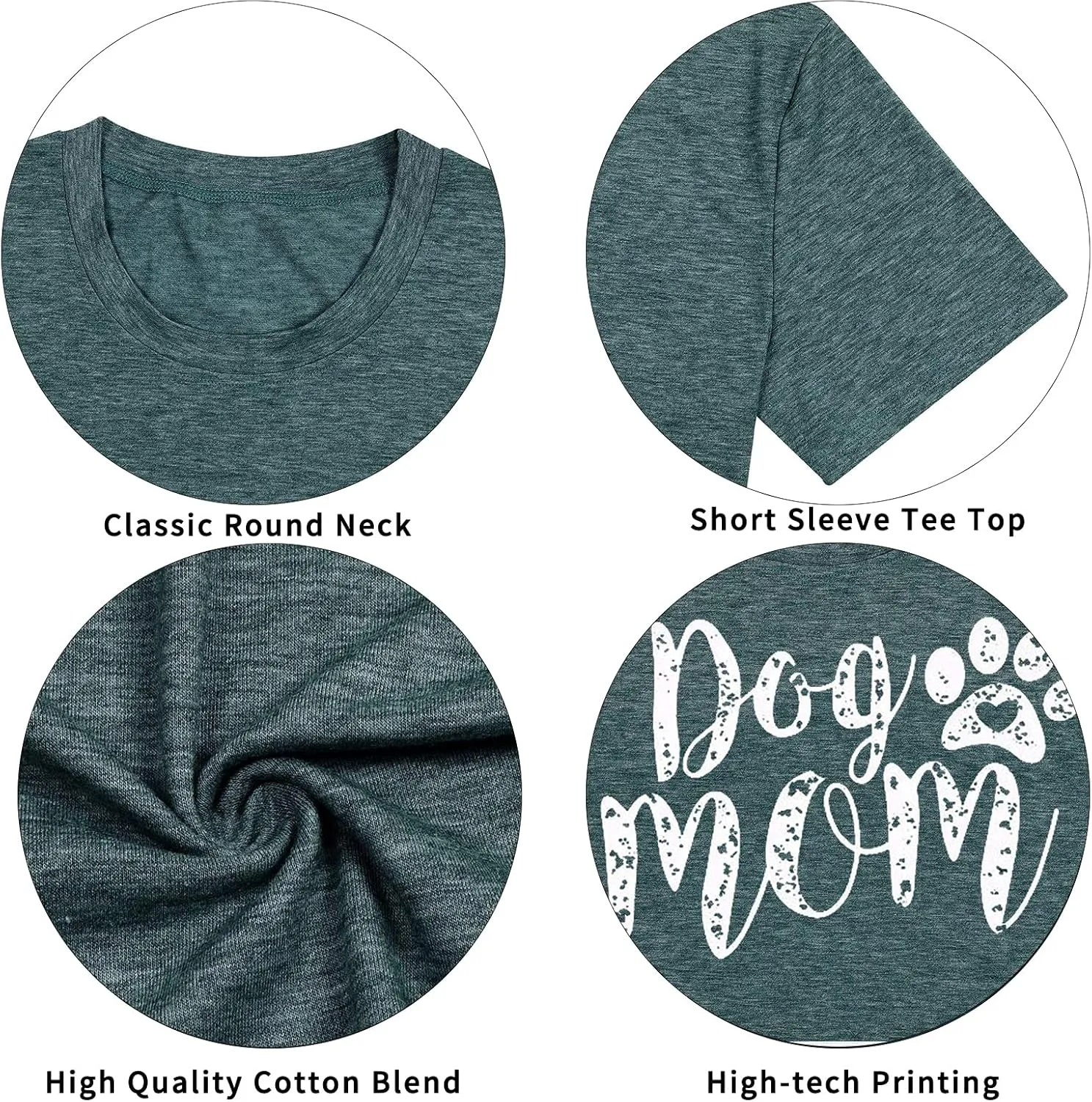 Dog Mom Tshirts for Women Funny Dog Paw Graphic Print Short Sleeve O Neck Mom Shirt