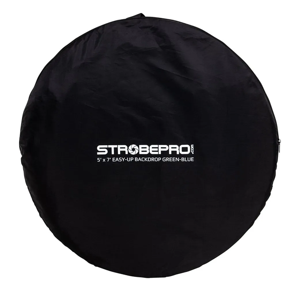 FACTORY SECOND - Strobepro 5x7 Double Sided Flexout Backdrop - Chromakey Green / Blue