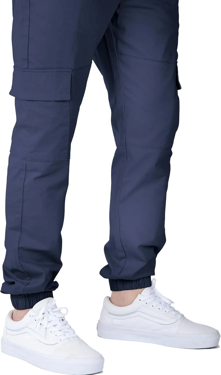 ITALYMORN Khaki Cargo Joggers for Men Elastic Ankle and Waist Casual Chino Hiking Pants Summer