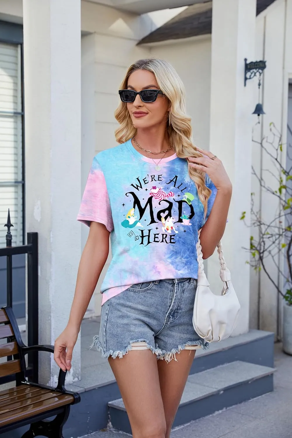 Magical Shirt Women Magic Princess T-Shirt We're All Mad Here Fairy Graphic Shirts Vacation Party Casual Short Sleeve Top
