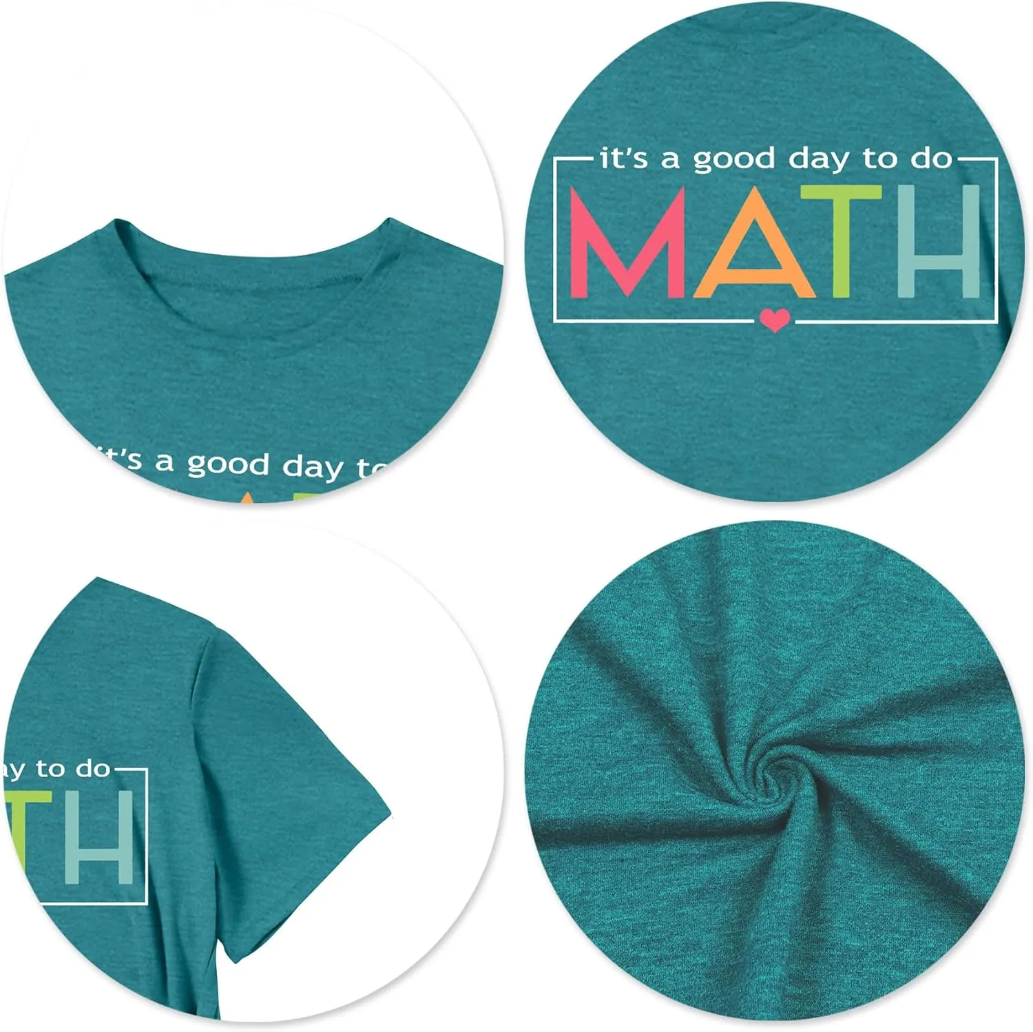 Math Teacher Shirt for Women: Funny Teacher Letter Print Tee Shirt Teacher Life Short Sleeve Tee Tops