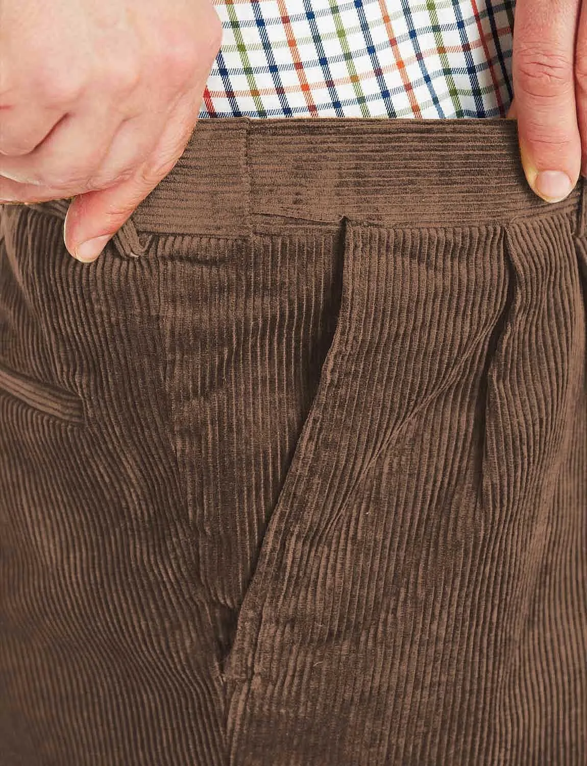 Men's Corduroy Pants with Hidden Extra Stretch Elasticated Waist
