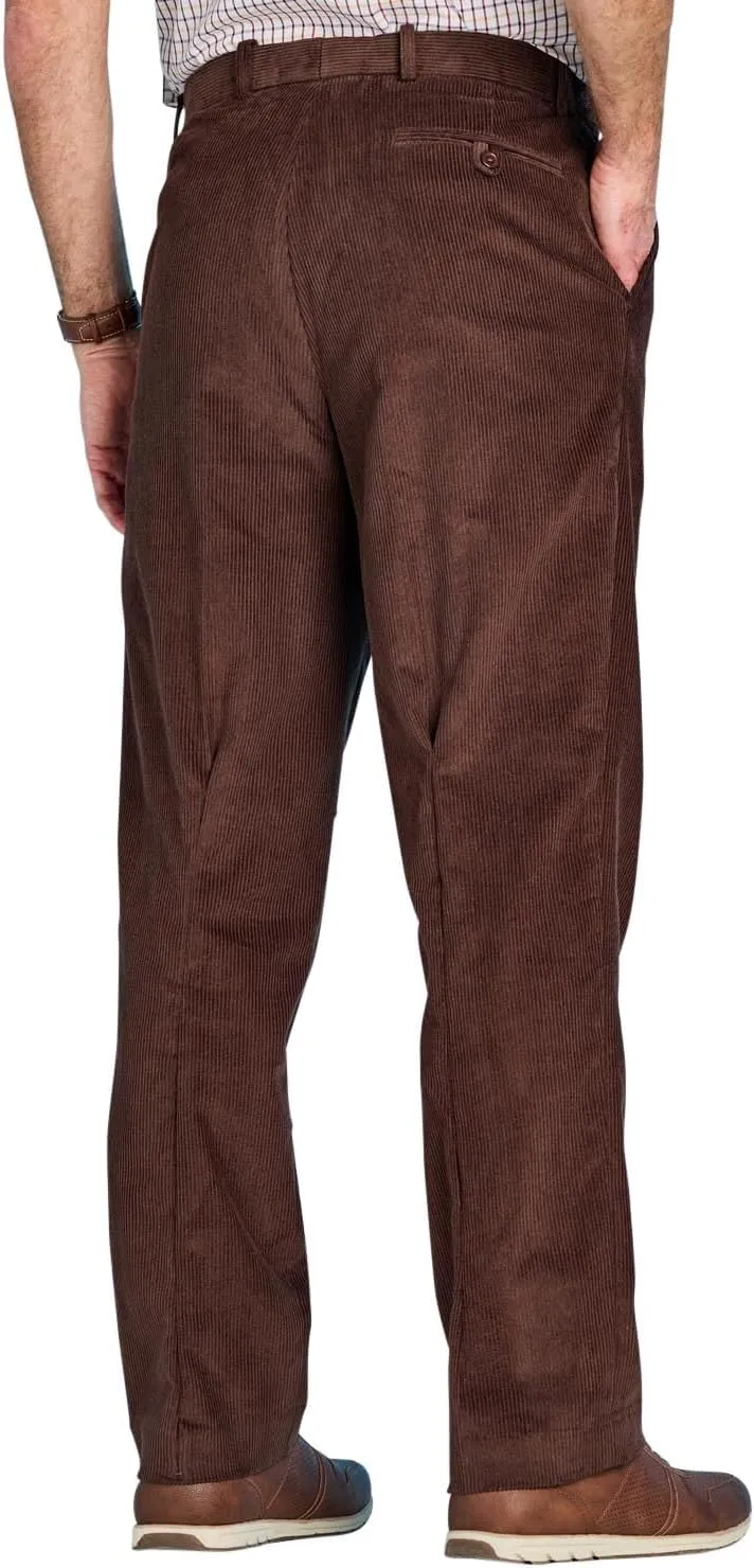 Men's Corduroy Pants with Hidden Extra Stretch Elasticated Waist