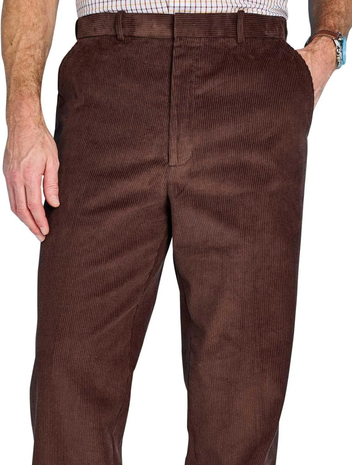 Men's Corduroy Pants with Hidden Extra Stretch Elasticated Waist