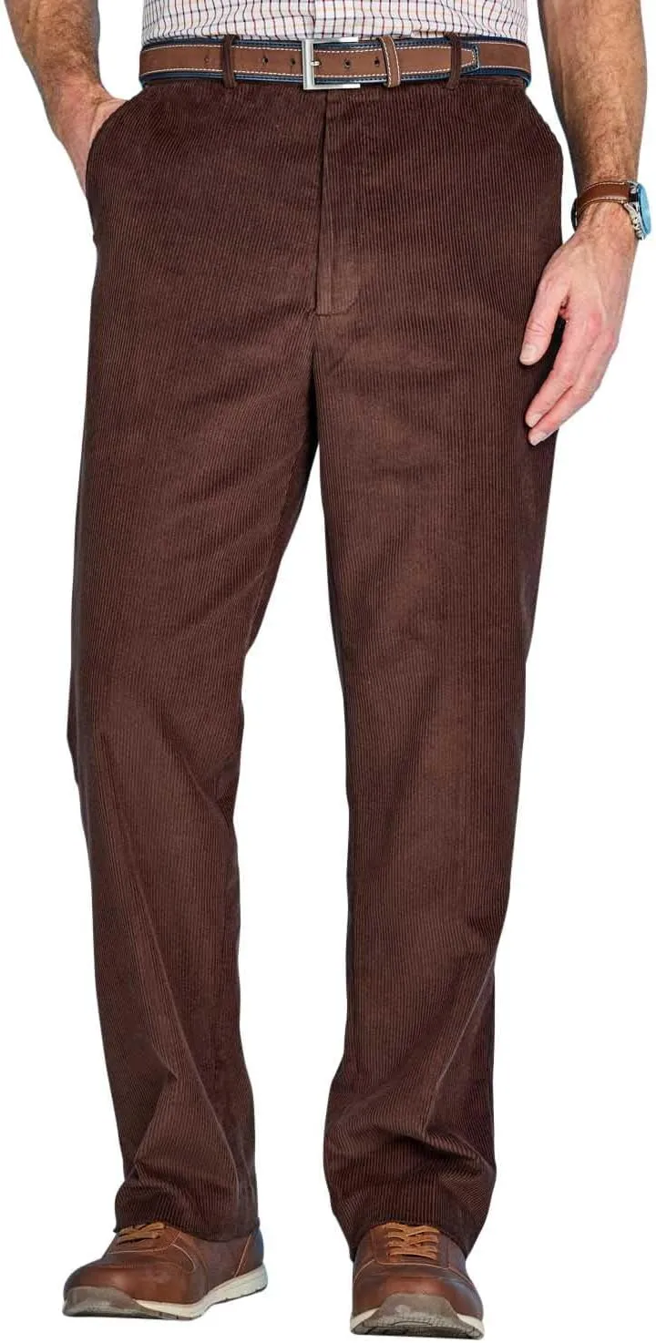 Men's Corduroy Pants with Hidden Extra Stretch Elasticated Waist