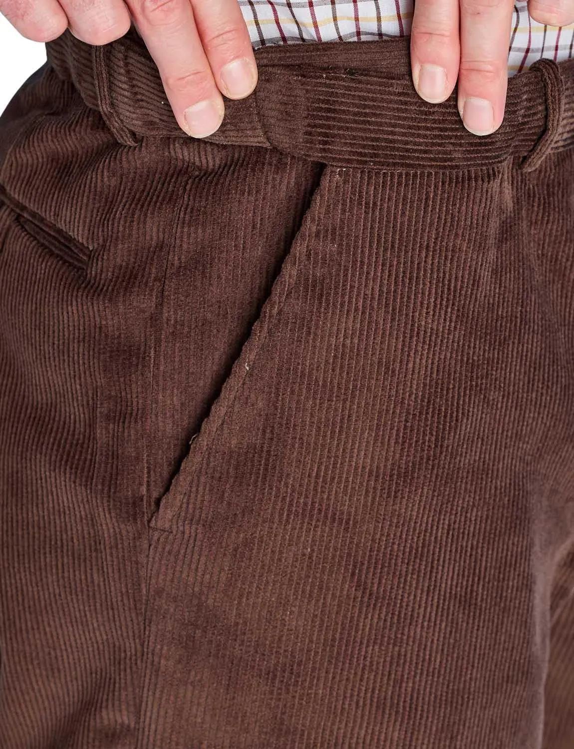 Men's Corduroy Pants with Hidden Extra Stretch Elasticated Waist