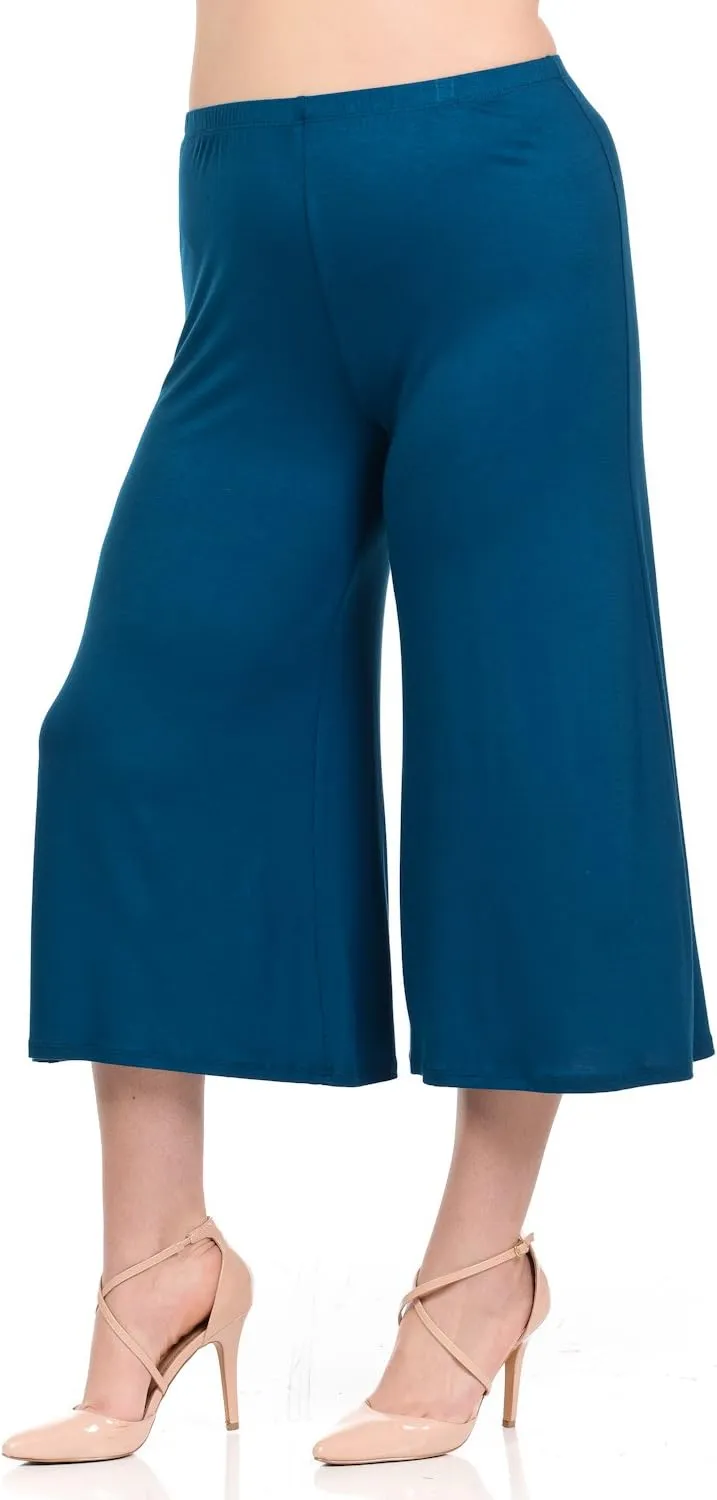 Pastel by Vivienne Women's Lounge Wide Leg Crop Culottes Plus Size