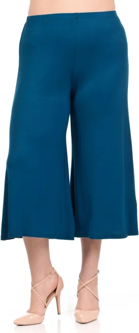 Pastel by Vivienne Women's Lounge Wide Leg Crop Culottes Plus Size