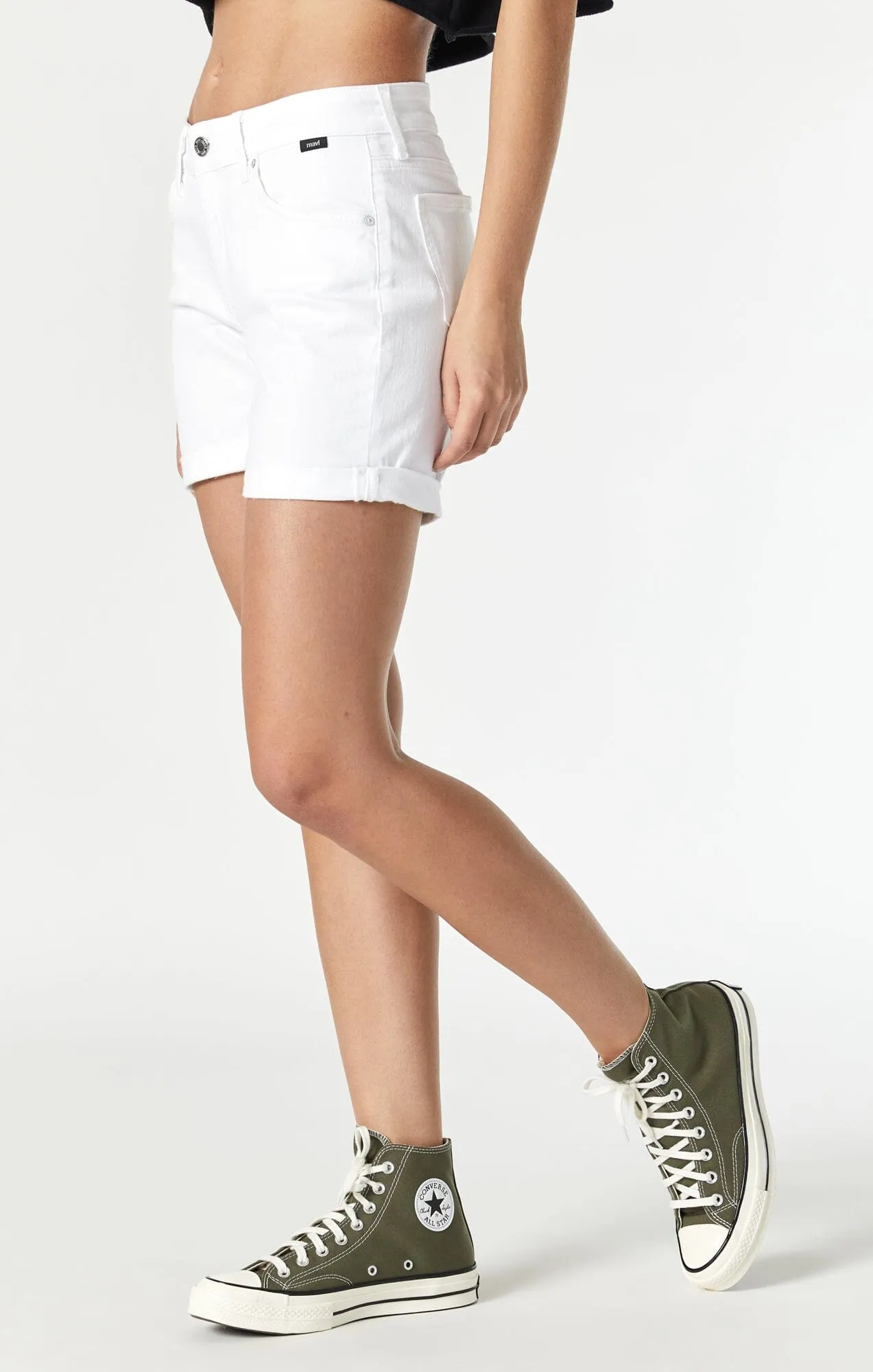 PIXIE SHORTS IN WHITE FEATHER BLUE