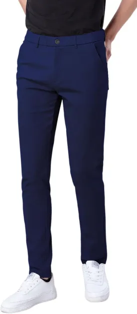 Plaid&Plain Men's Skinny Stretchy Khaki Pants Colored Pants Slim Fit Slacks Tapered Trousers