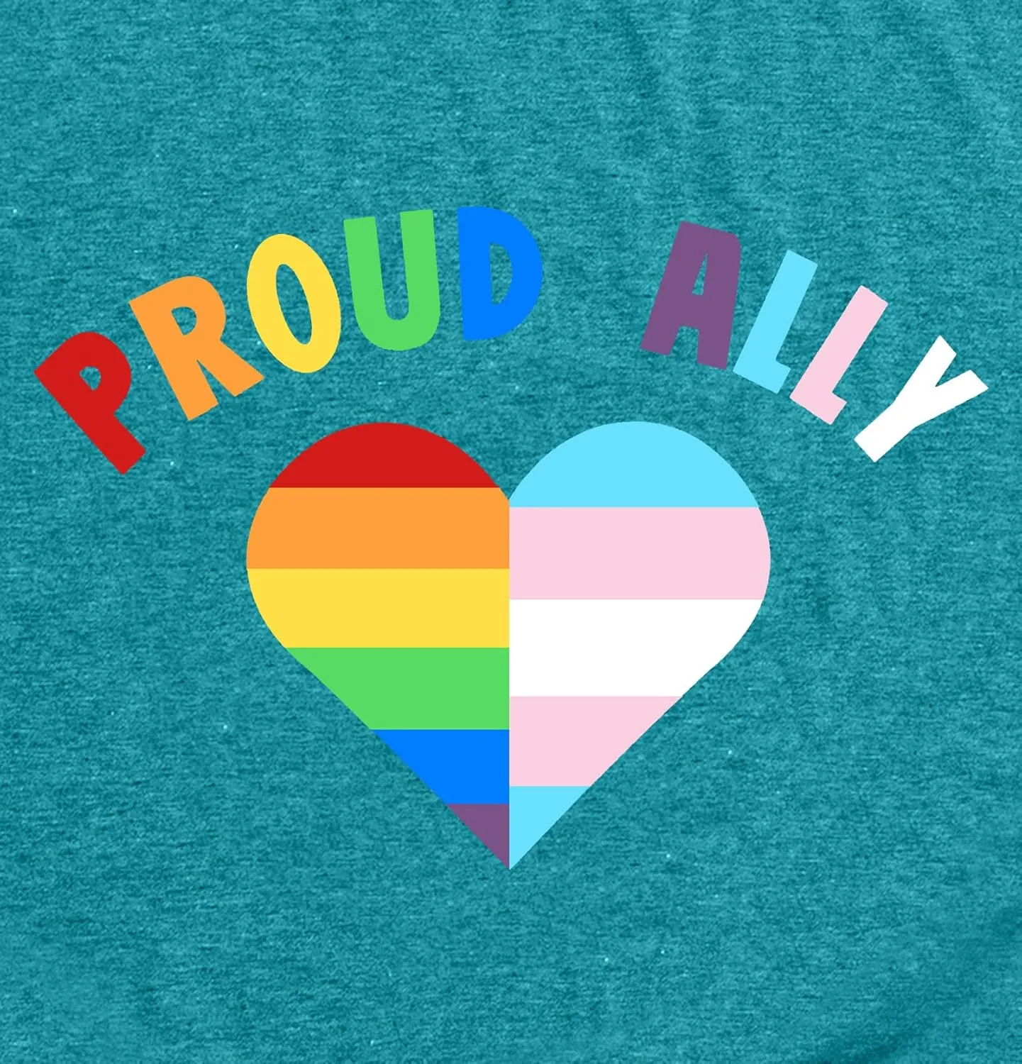 Proud Ally Shirt: Women Pride Tshirt Rainbow Heart Graphic Tees LGBTQ Equality Tshirt Short Sleeve Tops