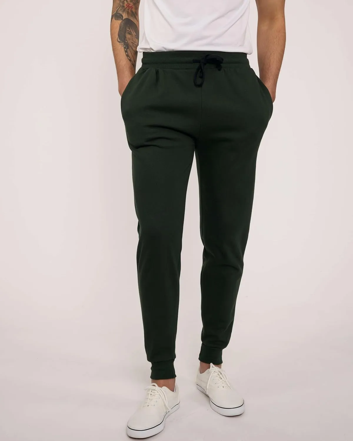 Real Essentials 3 Pack: Men's Tech Fleece Ultra-Soft Jogger Athletic Sweatpants with Pockets (Available in Big & Tall)