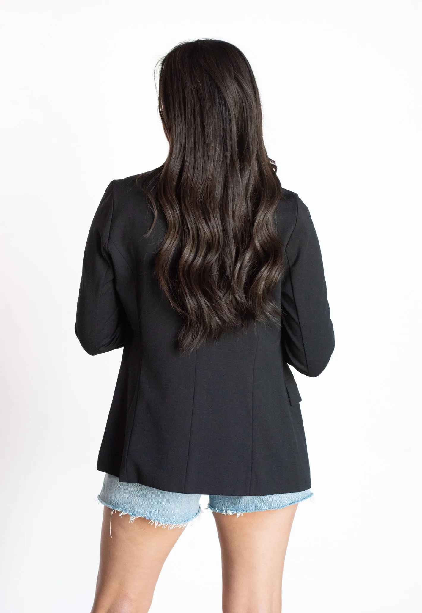 Say My Name Black Knit Sleeve Blazer