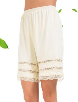 Subuteay Lace Split Slips for Women Smooth Bloomer Pants Above Knee Pettipants