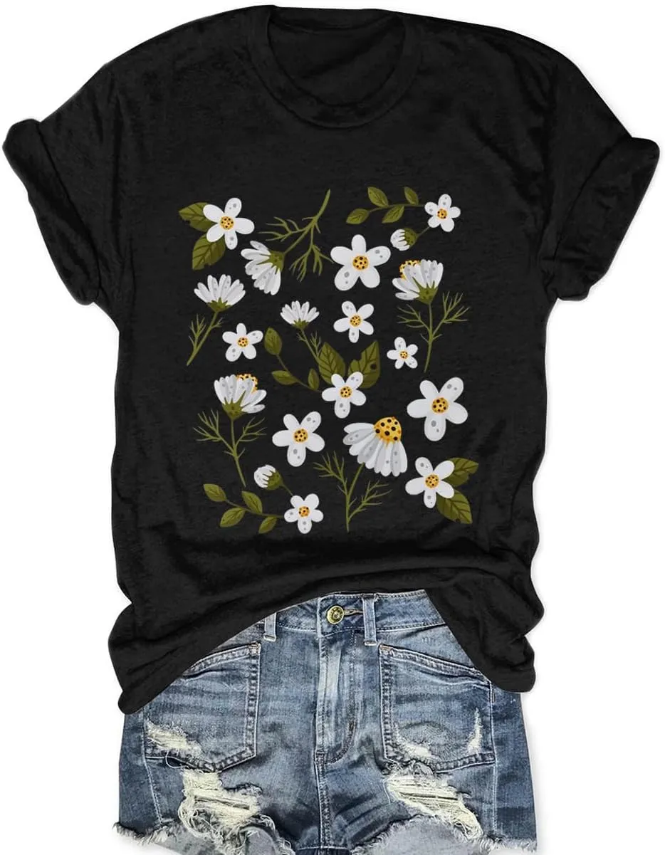 Sunflower Shirts for Women Faith Graphic Tees Short Sleeve Loose Fit Butterfly Teen Girls T Shirt Summer Tops