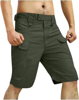 Tactical Shorts for Men Flex Waist Relaxed Fit Work Cargo Shorts Waterproof Hunting Fishing Shorts with Pockets