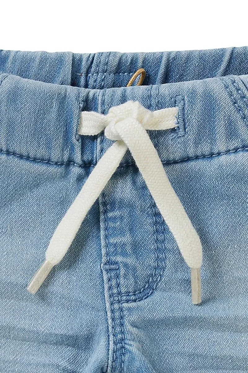 Unisex Cotton Bayport Denim Shorts - Light Blue Wash