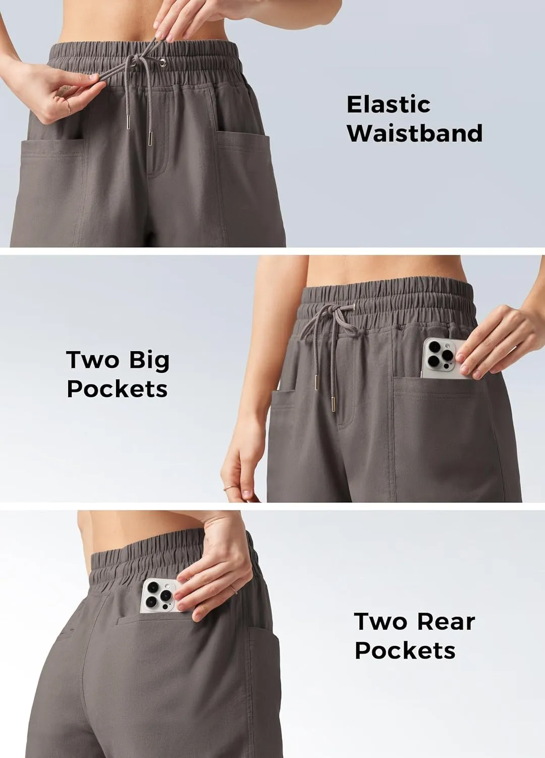 Willit Women's Linen Shorts Casual Summer Shorts High Waisted Comfy Pull On Shorts with Pockets 4"