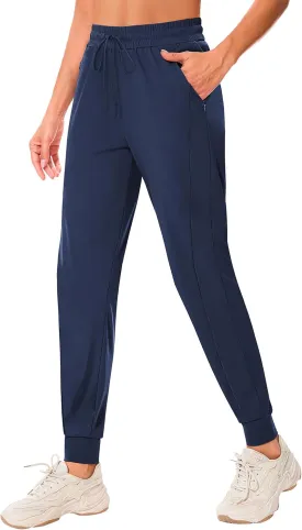 Women's Joggers Pants with Zipper Pockets High Waisted Athletic Drawstring Sweatpants for Lounge Workout Jogging 2024
