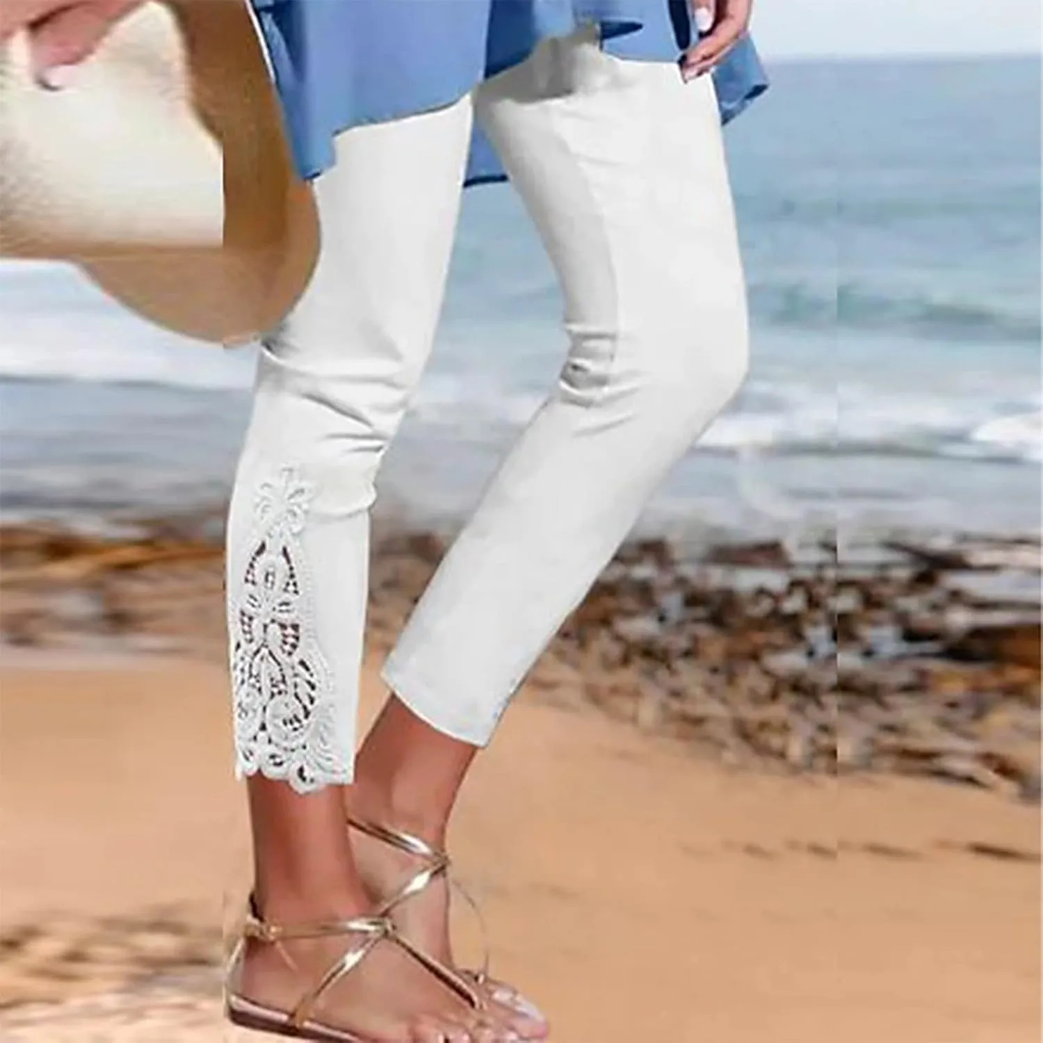 Women's Modal Bottoming Pants Summer Seven Pants Skinny Elastic Outside Wear Tight Cropped Tapered Trousers