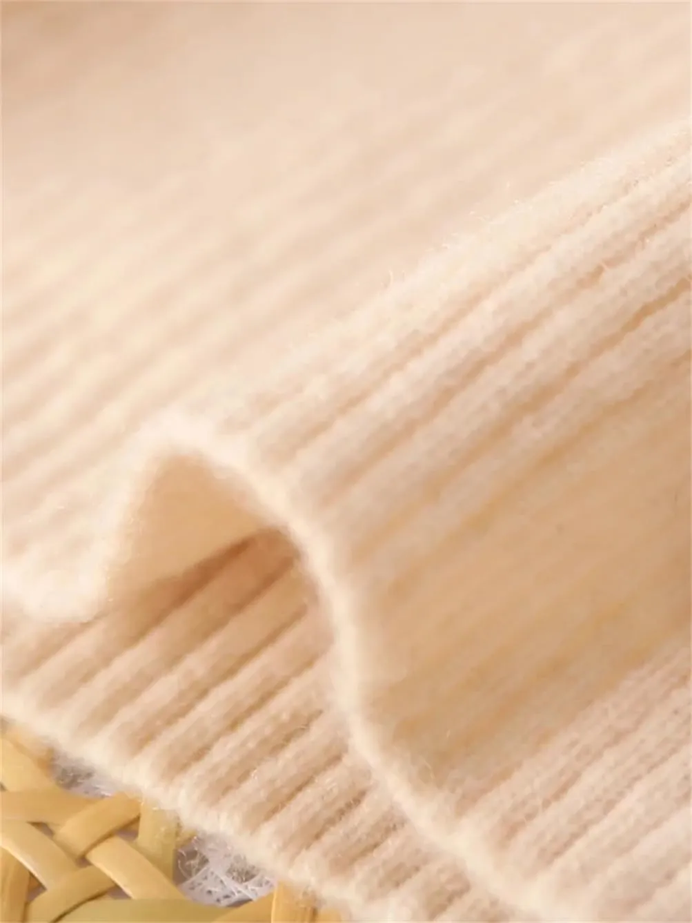 Women's Wool Wide Leg Pants Wool Knitted Trousers Casual Soft Warm Pants Straight Loose Trousers