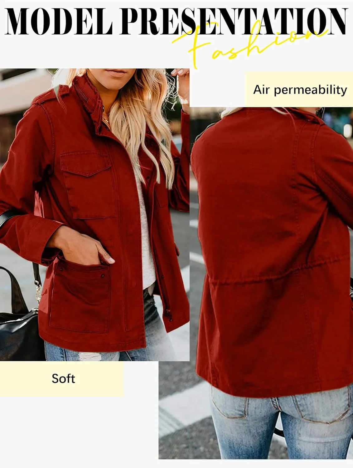 Ytfsrukp Womens Lightweight Cargo Jacket Military Utility Jacket Anorak Outwear Lightweight Utility Jackets with Pockets